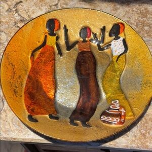 Vibrant African Art Plate